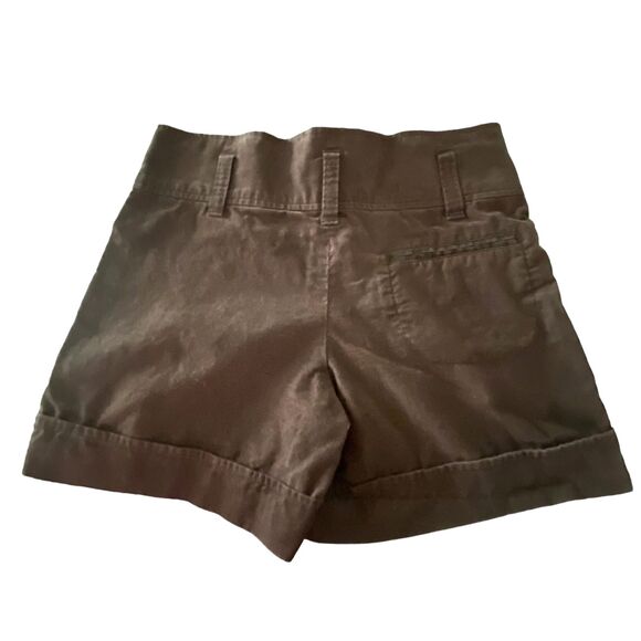 BCBGMaxAzria Size 0  Brown pleated Corduroy Shorts 100% Cotton - Picture 3 of 8